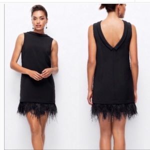“Breakfast at Tiffany “ Black Cocktail Feather Hem Dress